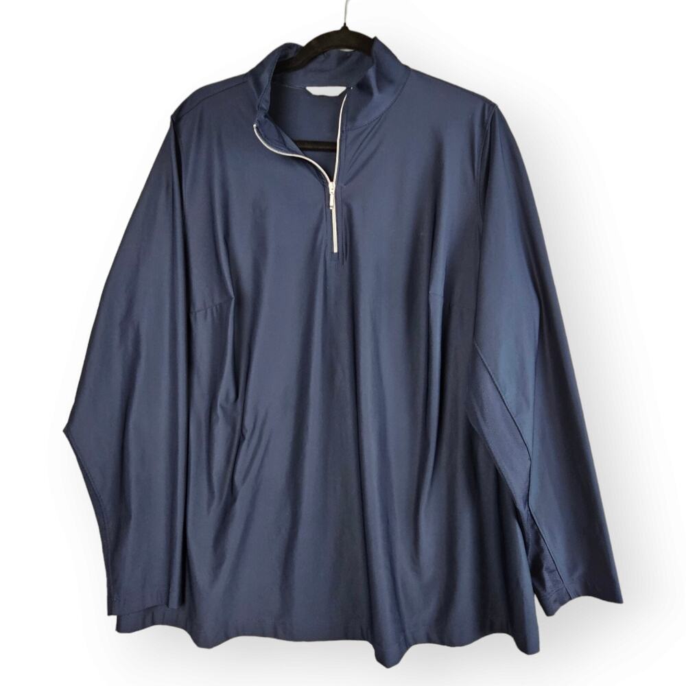 Lady Hagen 1X XL Women’s Quarter‑Zip Golf Activewear Pullover Navy Blue Strech